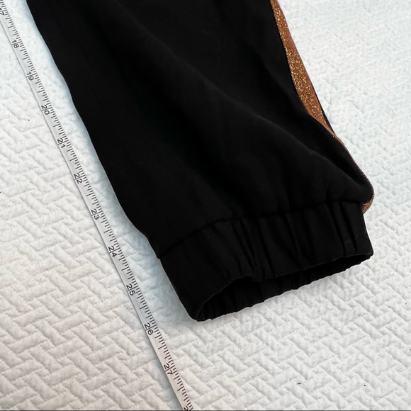 Rag Poets Gold Stripe Black Joggers Size S - Picture 9 of 9